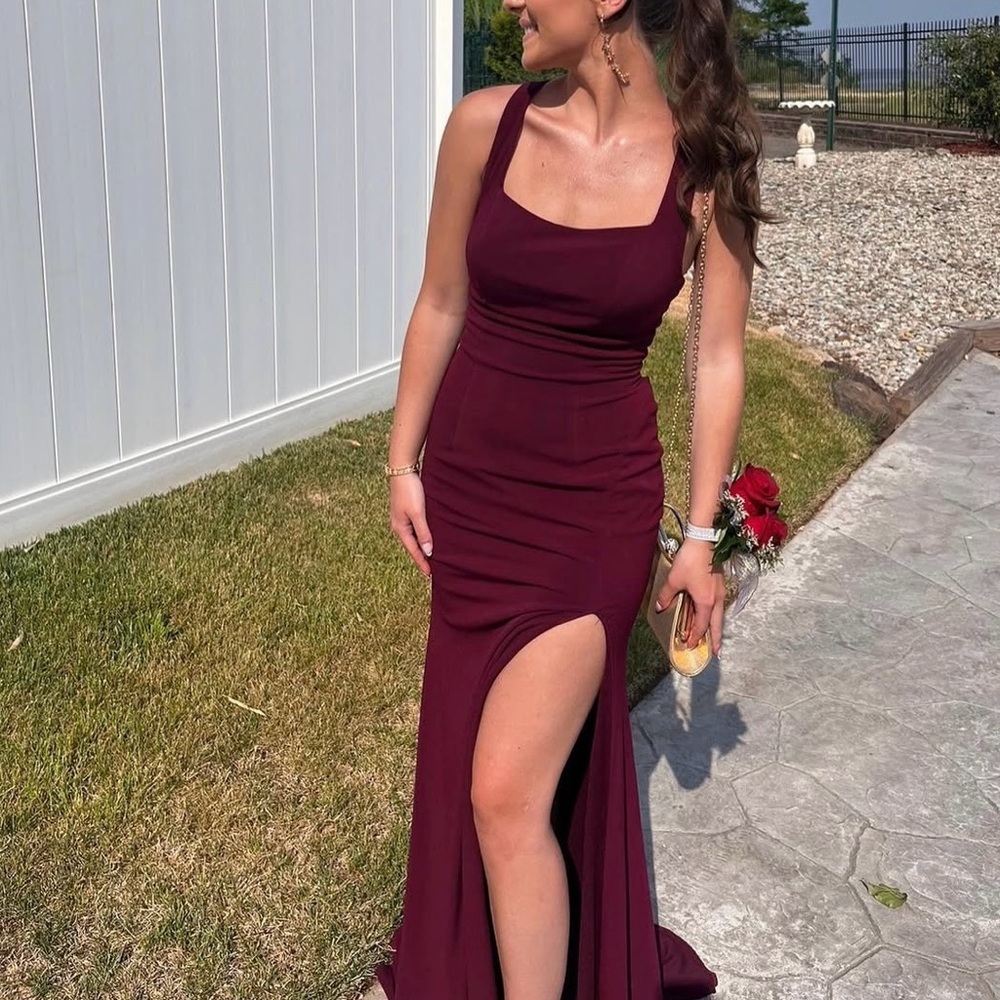 Jovani Red Bodycon Prom Dress Square Neck Sleeveless